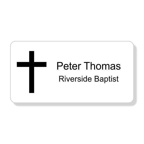 Christian Cross Name Tag - Rectangle - Name Tag Wizard