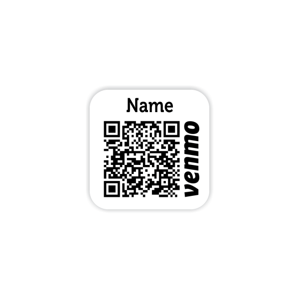 QR Code Square Name Badge - Name Tag Wizard