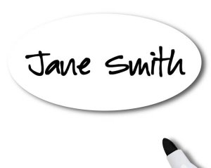 Dry Erase Name Tag with "Jane Smith"