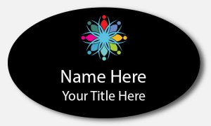 Oval Name Tag with Color Image & Text