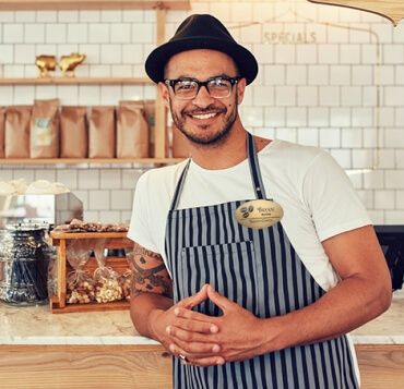 Cafe Employee with Name Tag