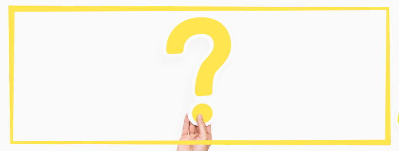Woman Holding Yellow Question Mark Against White Background with Yellow Border