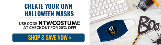 Shop Costume Face Masks & Name Tags at Name Tag Wizard! create your own halloween masks, use code ntwcostume at checkout for 20% off, shop and save now