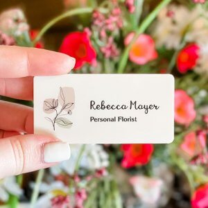 personalized flower name badge