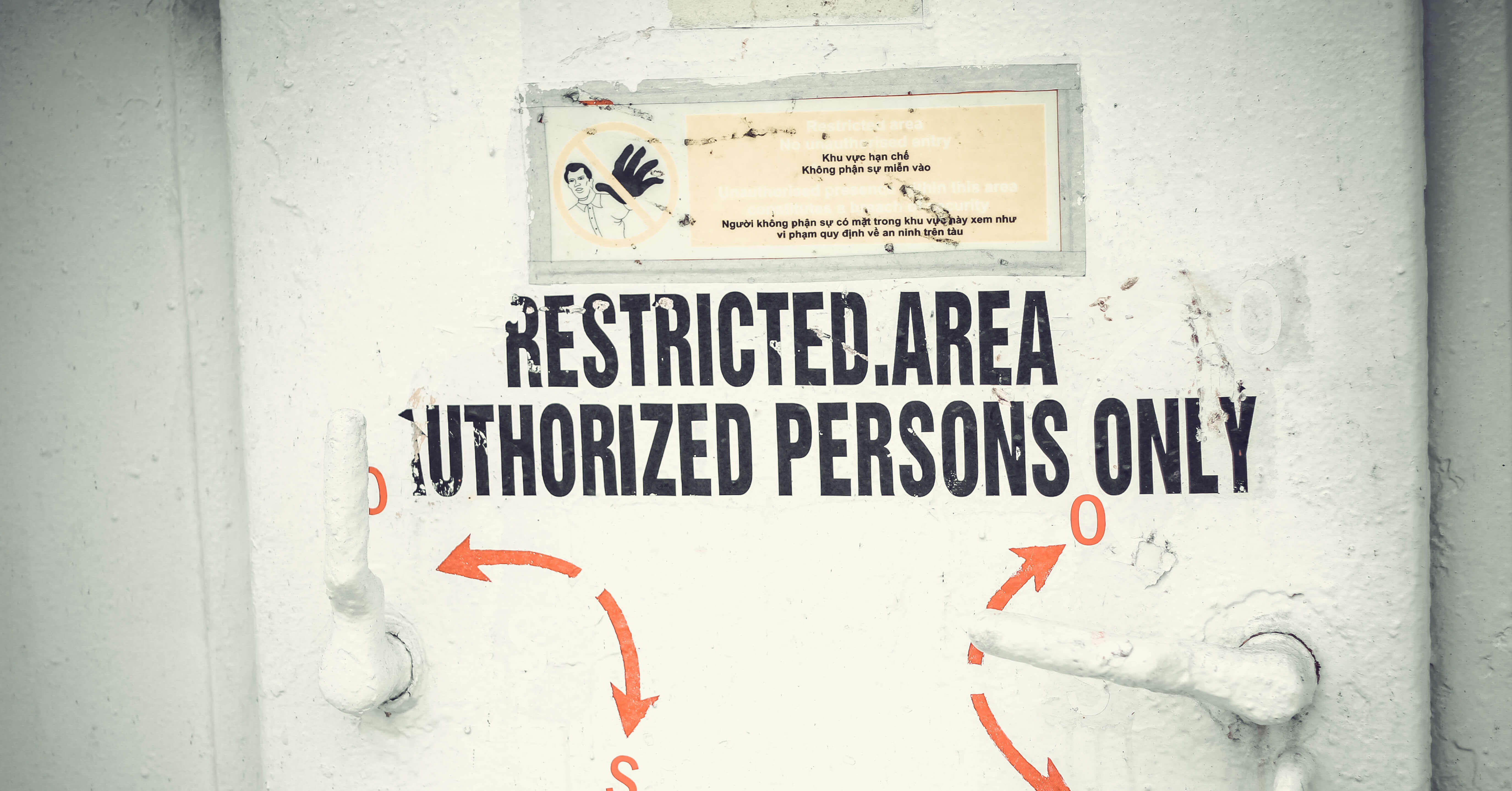 White Restricted Area Authorized Persons Only Door