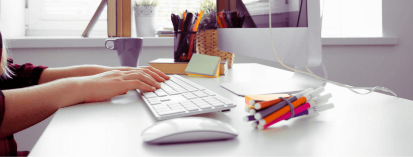 Woman Sitting at Computer