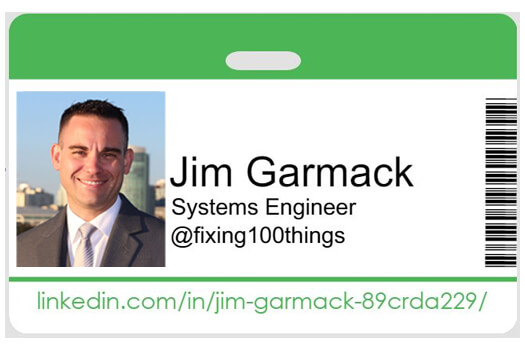 Conference badge with profiles
