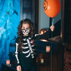 custom skeleton face mask with skeleton costume