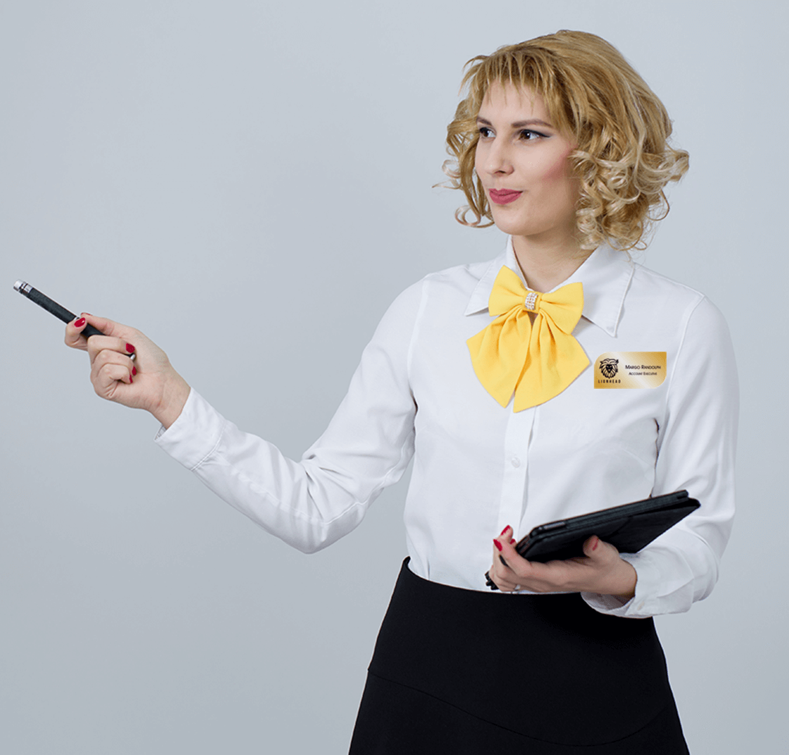 Woman with Professional Name Tag